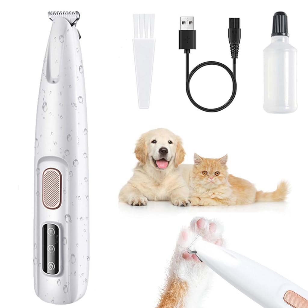 Qpets USB Dog Trimmer with LED Cats Dogs Paws Trimmer Detailing Hair Trimmer Electric USB Cordless Pet Grooming Hair Trimmer for Face, Paws, Under The Tail Qpets USB Dog Trimmer with LED Cats Dogs Paws Trimmer Detailing Hair Trimmer Electric USB Cordless Pet Grooming Hair Trimmer for Face, Paws, Under The Tail